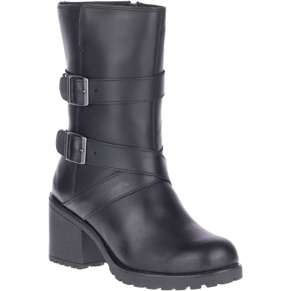 Harley Davidson LaLanne Triple Strap Boots Womens 11 M Black Motorcycle D84713